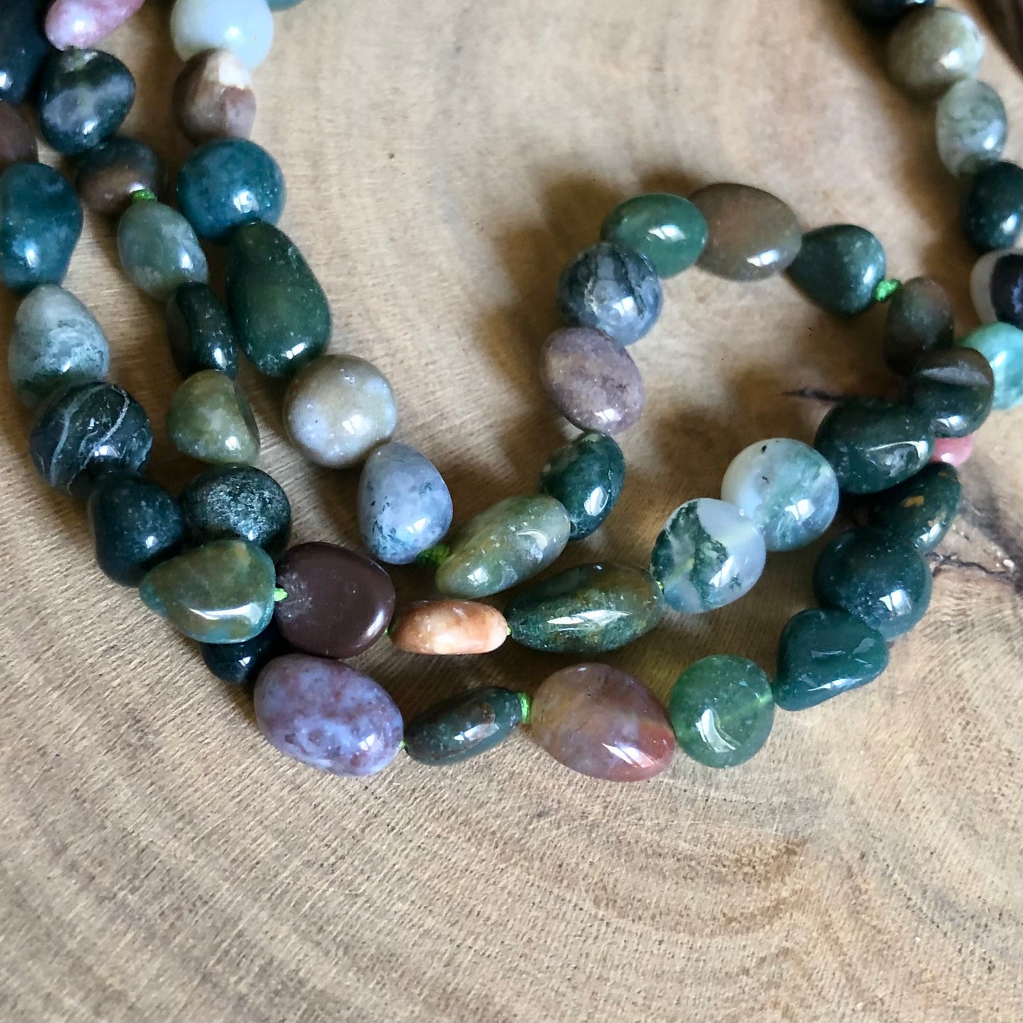 PIGEON FEATHER & MOSS AGATE