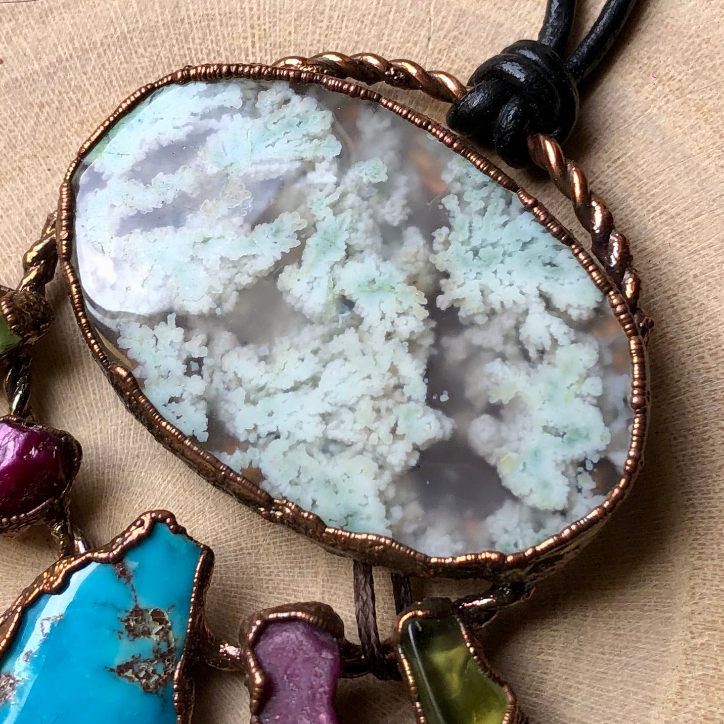 AGATE, EGYPTIAN TURQUOISE, RUBY & PERIDOT