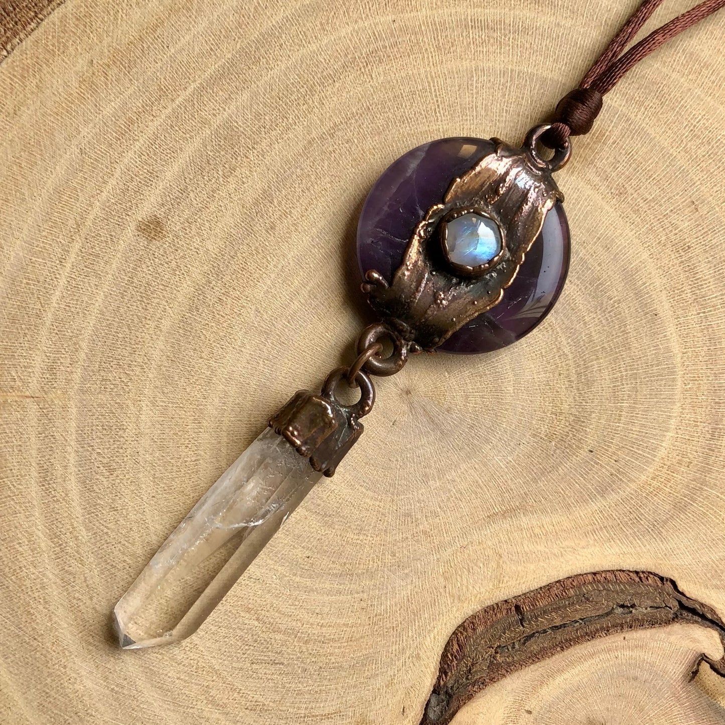 AMETHYST, MOONSTONE & LEMURIAN QUARTZ