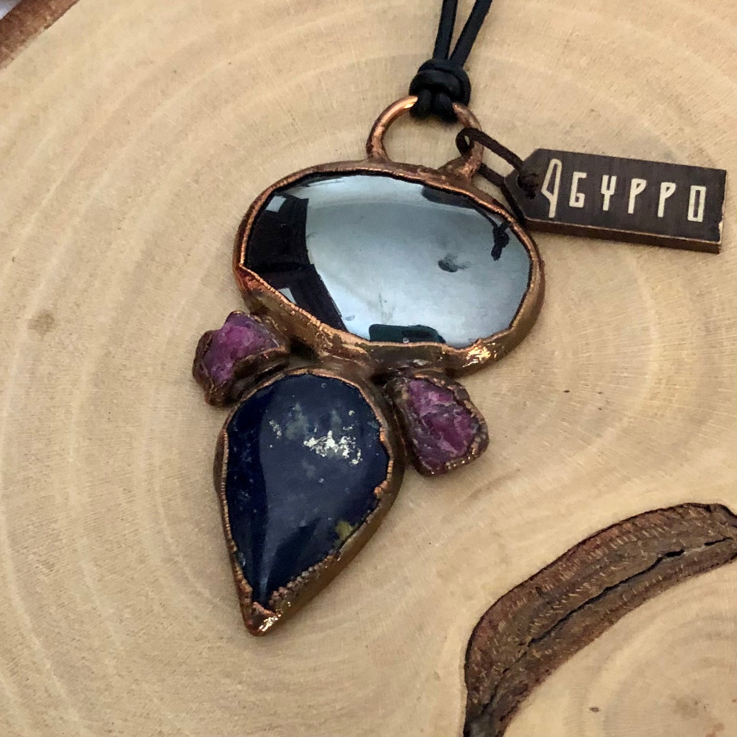 HEMATITE, LAPIS LAZULI & RUBY