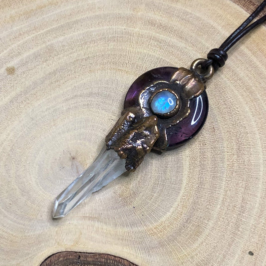 CLEAR QUARTZ, MOONSTONE & LEMURIAN QUARTZ