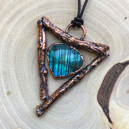 LABRADORITE ON NATURAL TWIGS
