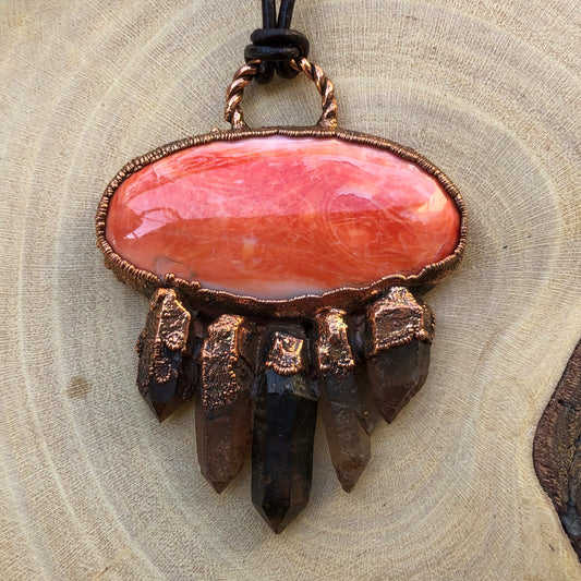 POLISHED SEA SHELL & ST. CATHERINE’S SMOKY QUARTZ