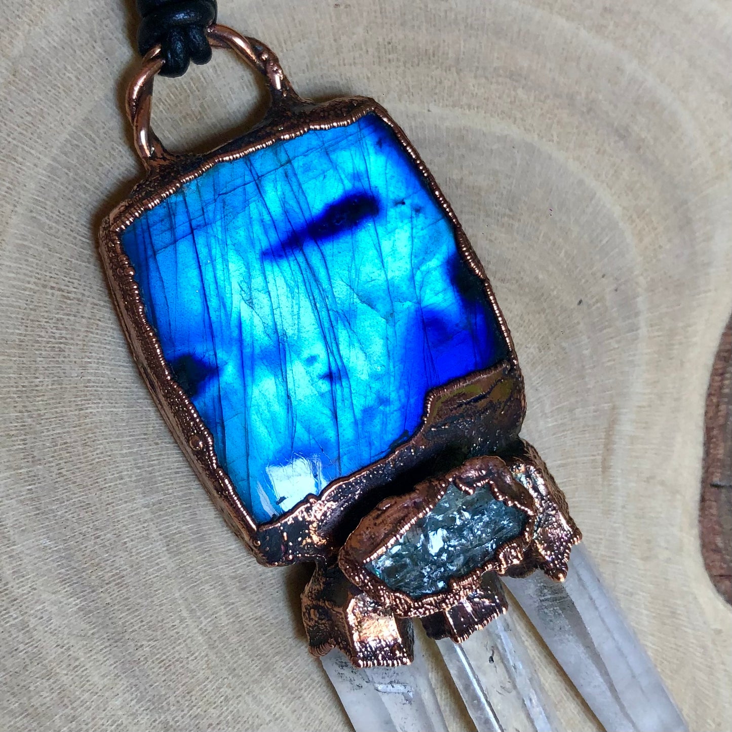 LABRADORITE, AQUAMARINE & LEMURIAN QUARTZ