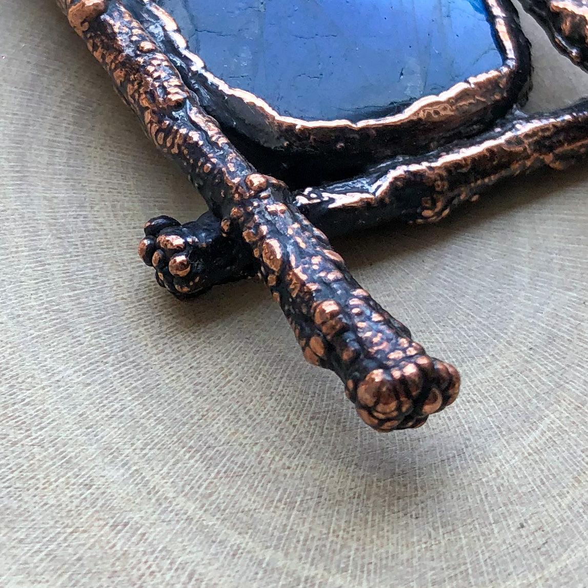 LABRADORITE ON NATURAL TREE TWIGS