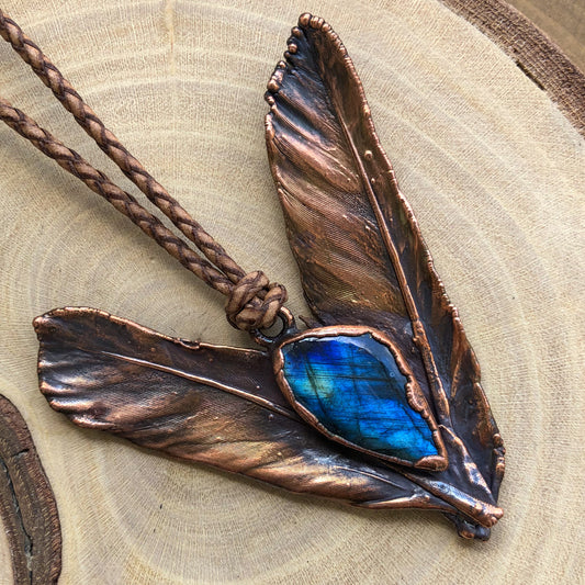 PIGEON FEATHERS & LABRADORITE