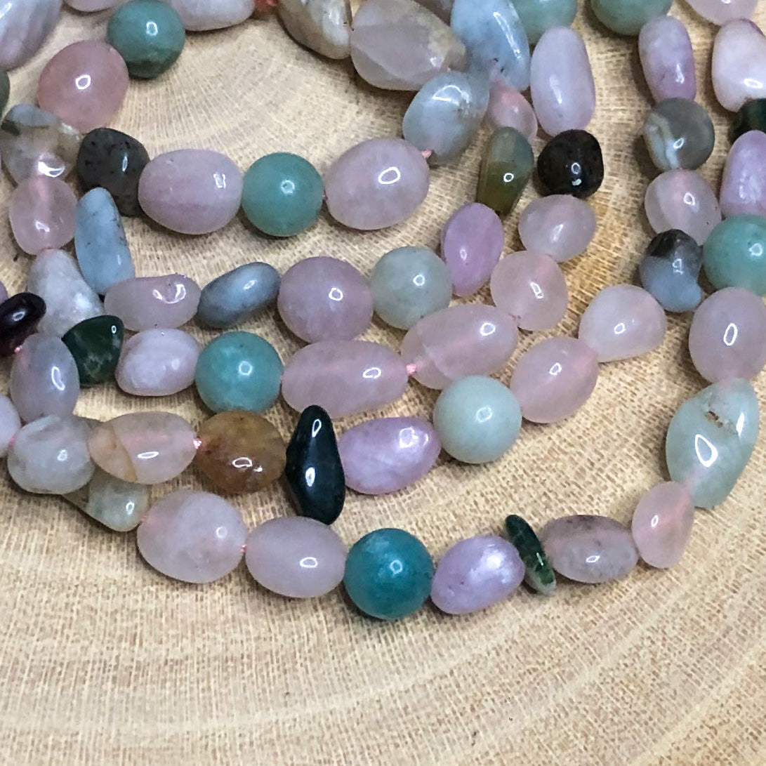RHODOCHROSITE, MORGANITE, ROSE QUARTZ, AMAZONITE & MOSS AGATE