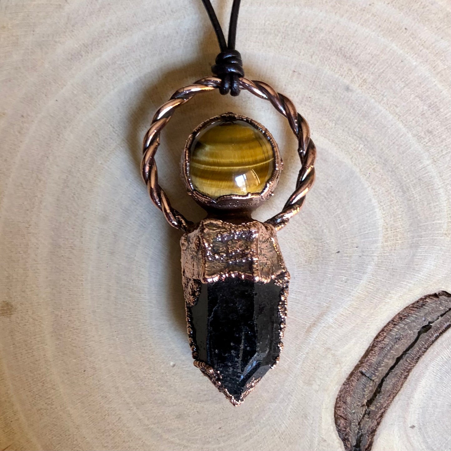 ST. CATHERINE’S SMOKY QUARTZ & TIGER’S EYE