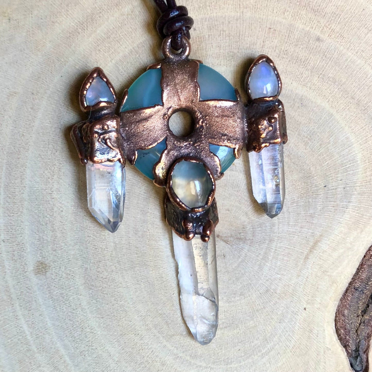 GREEN AGATE, LEMURIAN QUARTZ & MOONSTONE