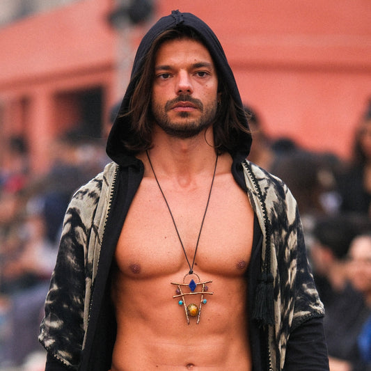 AGATE, TURQUOISE, RUBY & LAPIS LAZULI ON NATURAL TWIGS