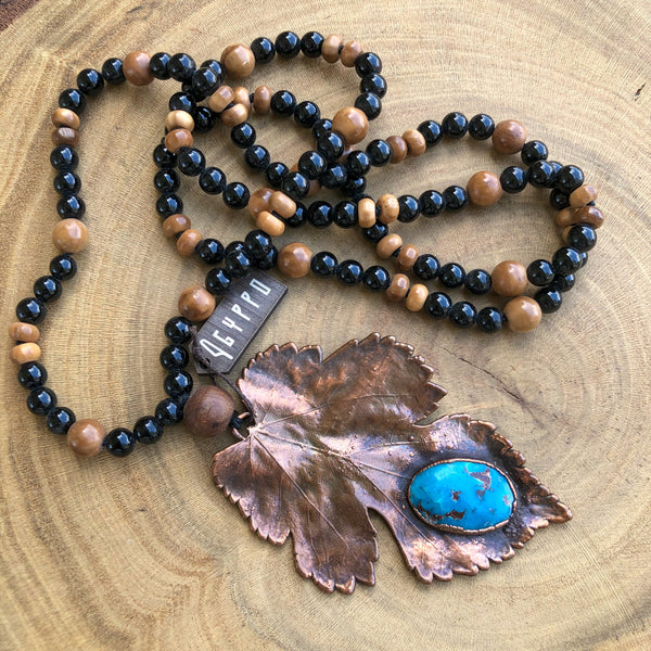 NATURAL LEAF, EGYPTIAN TURQUOISE & ONYX