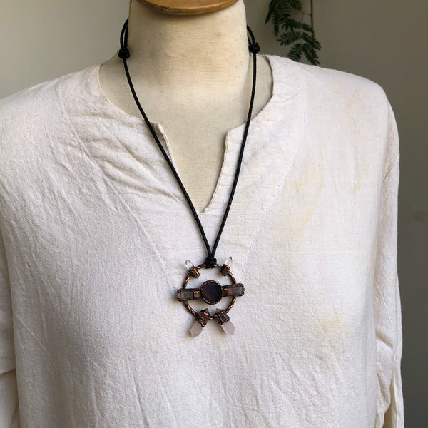 AMETHYST, ROSE & CLEAR QUARTZ