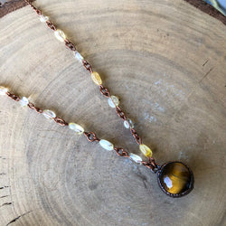 TIGER EYE SPHERE & CITRINE