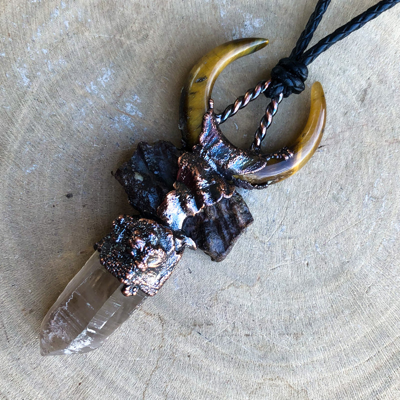 ST. CATHERINE’S SMOKY QUARTZ, PETRIFIED WOOD & TIGER EYE