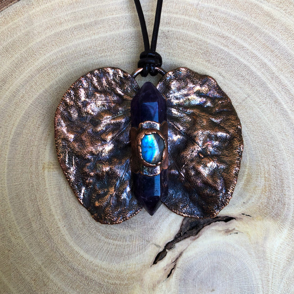 NATURAL LEAF, AMETHYST & MOONSTONE