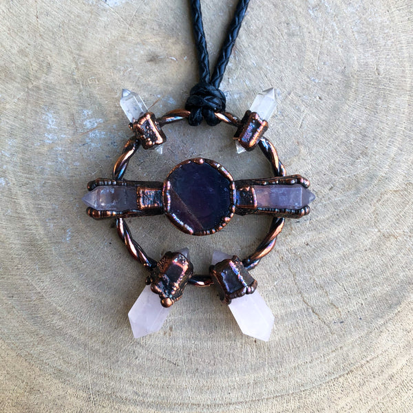 AMETHYST, ROSE & CLEAR QUARTZ
