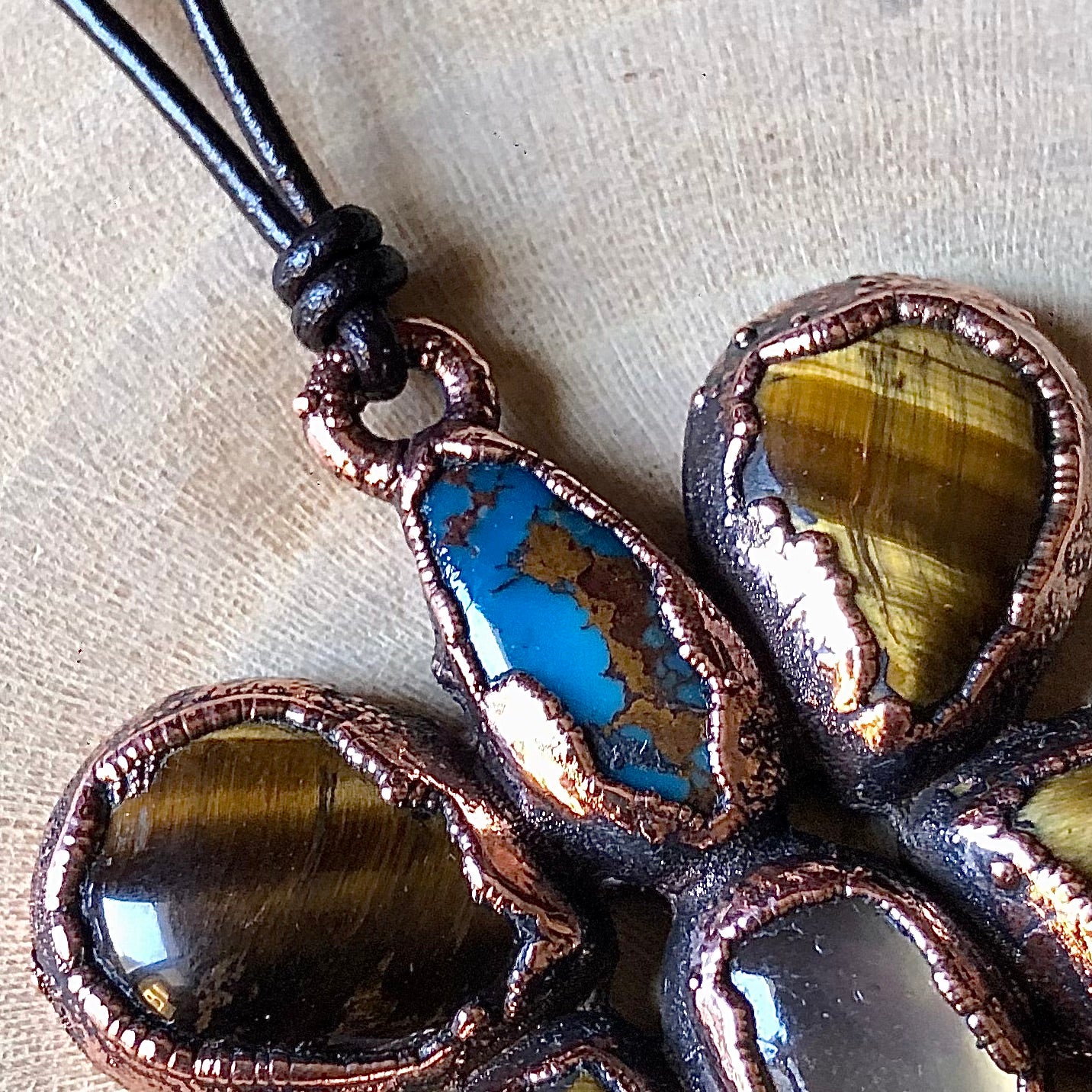 EGYPTIAN TURQUOISE, TIGER EYE & MOONSTONE
