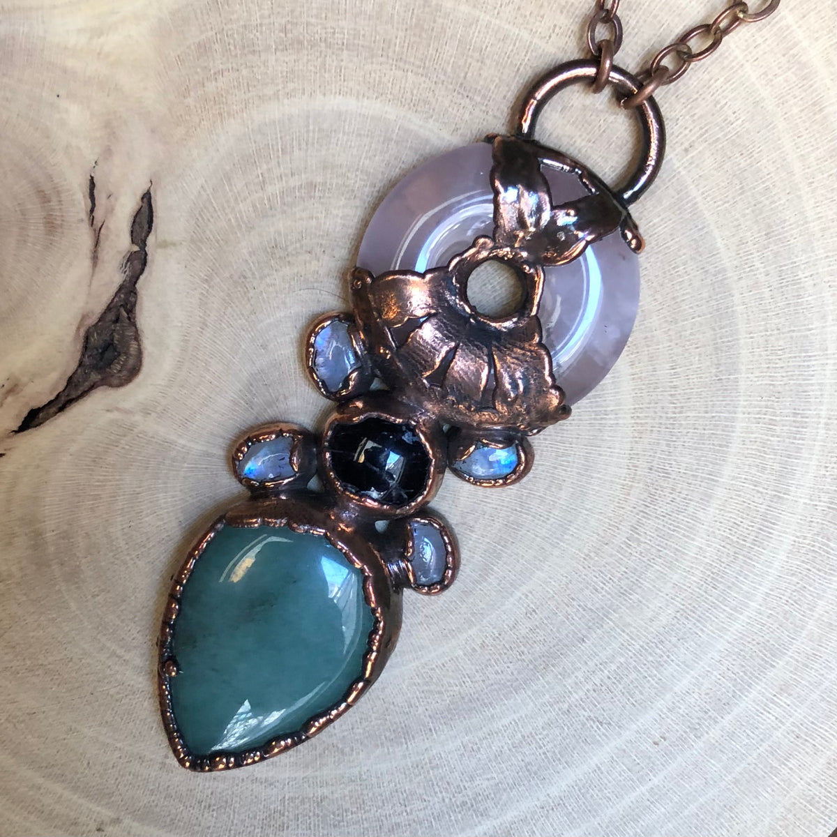 ROSE QUARTZ, AMETHYST, MOONSTONE & AVENTURINE