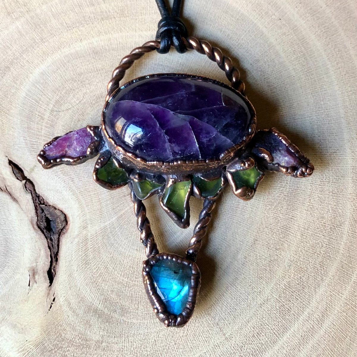 AMETHYST, PERIDOT, RUBY & LABRADORITE