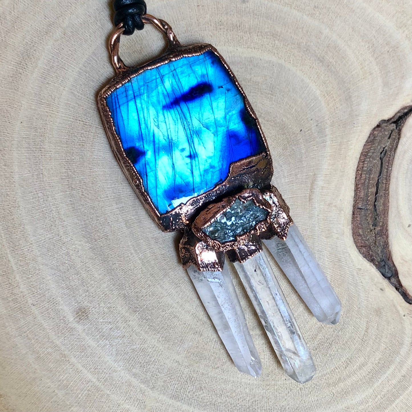 LABRADORITE, AQUAMARINE & LEMURIAN QUARTZ
