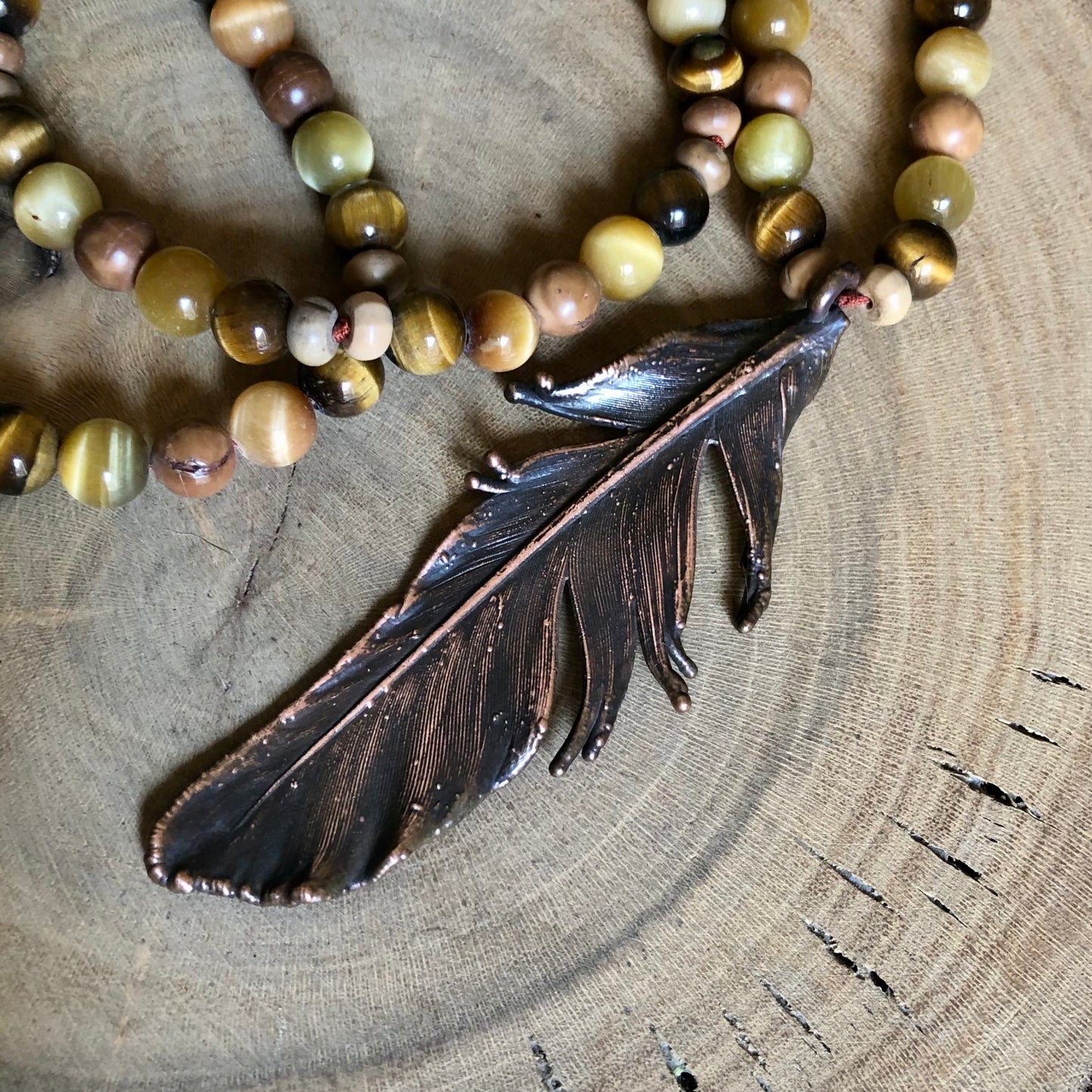 PIGEON FEATHER & TIGER EYE