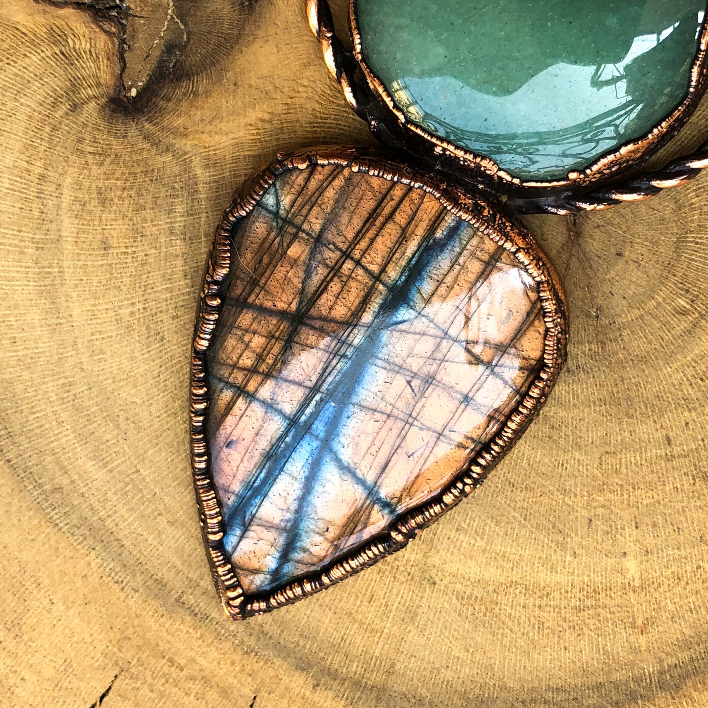 LABRADORITE, AVENTURINE & PEACH MOONSTONE