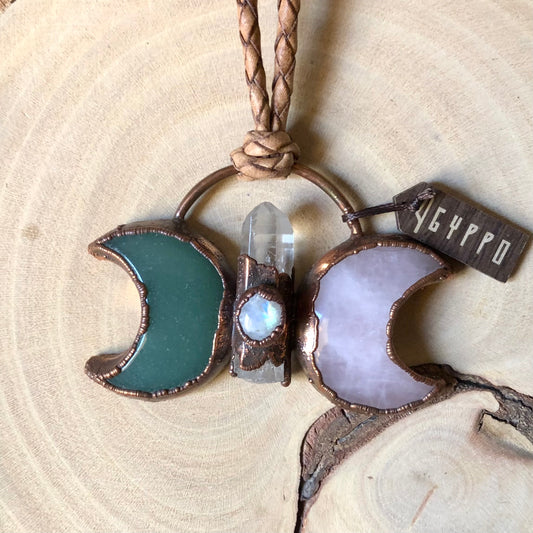 AVENTURINE, ROSE QUARTZ, LEMURIAN QUARTZ & MOONSTONE