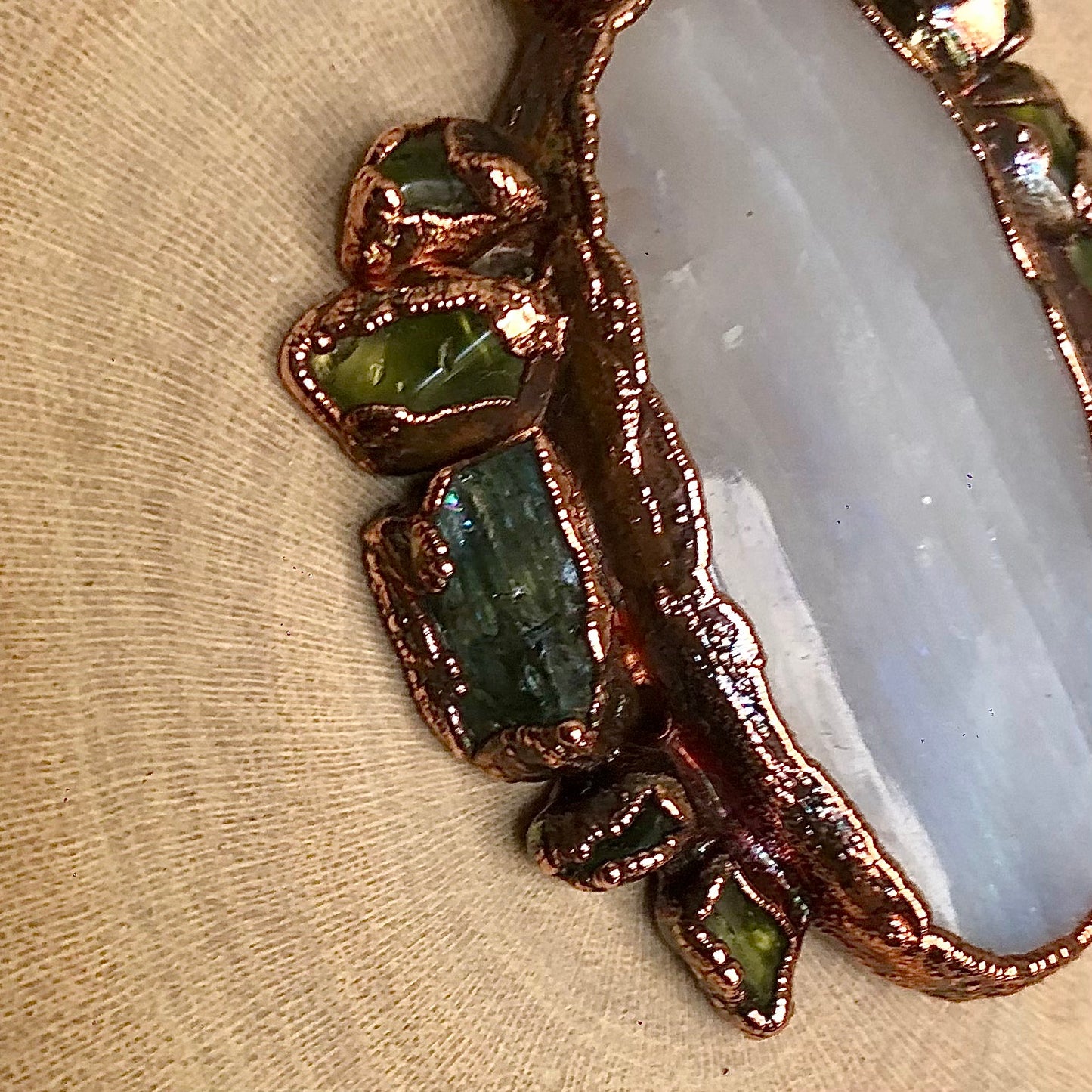 MOONSTONE, PERIDOT & AQUAMARINE
