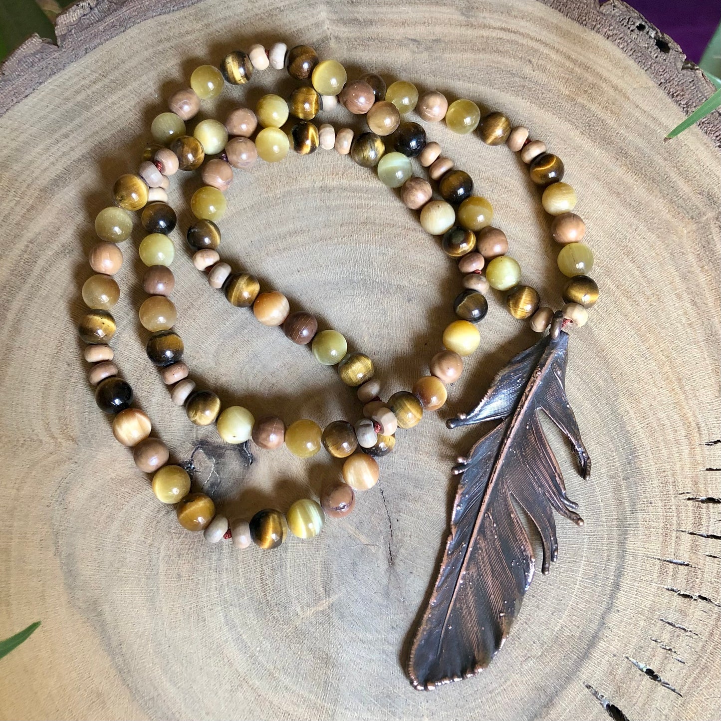 PIGEON FEATHER & TIGER EYE