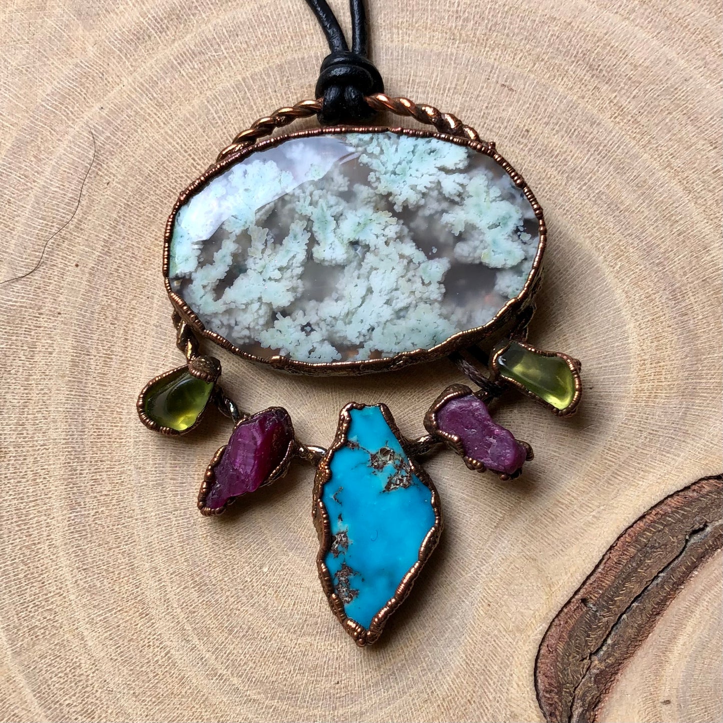 AGATE, EGYPTIAN TURQUOISE, RUBY & PERIDOT